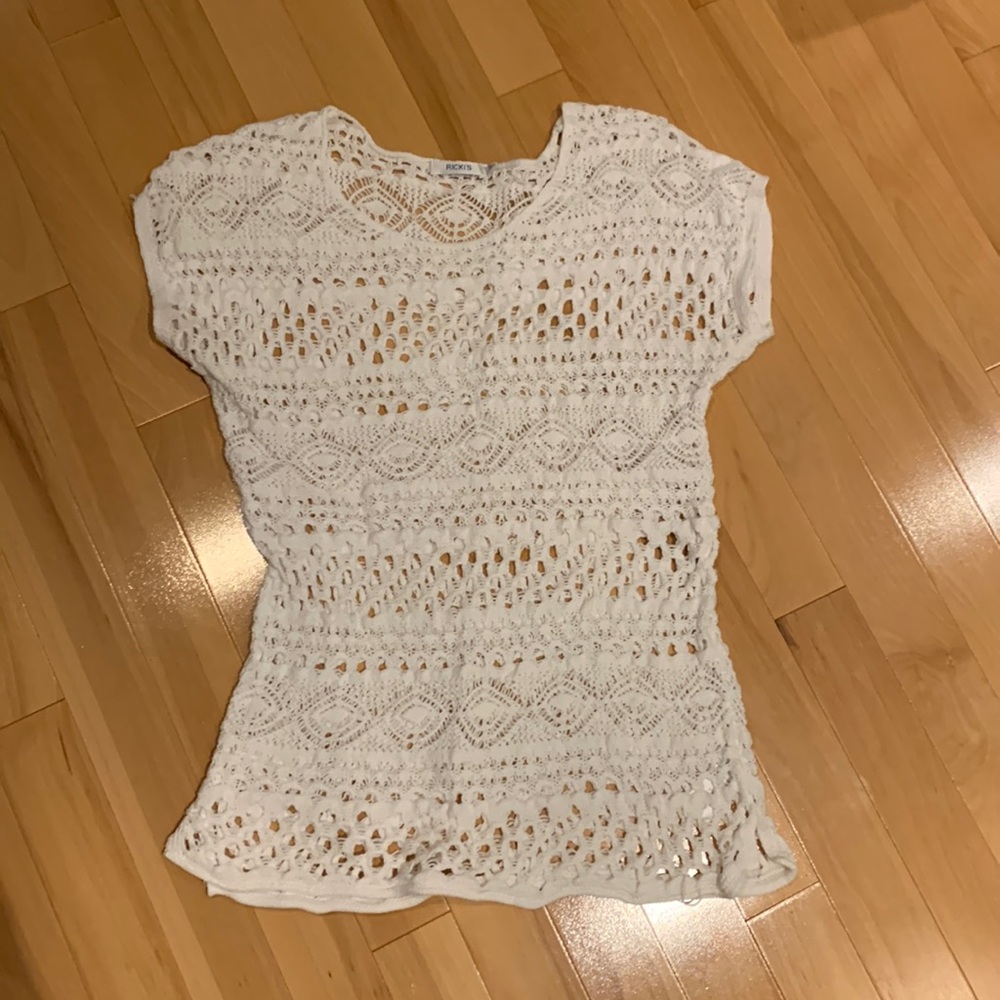 Ricki’s Knitted / Crochet Off-White Top - size S